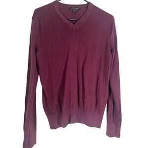 Banana Republic Silk Cotton Cashmere Sweater | Burgundy V-Neck Luxury Knit